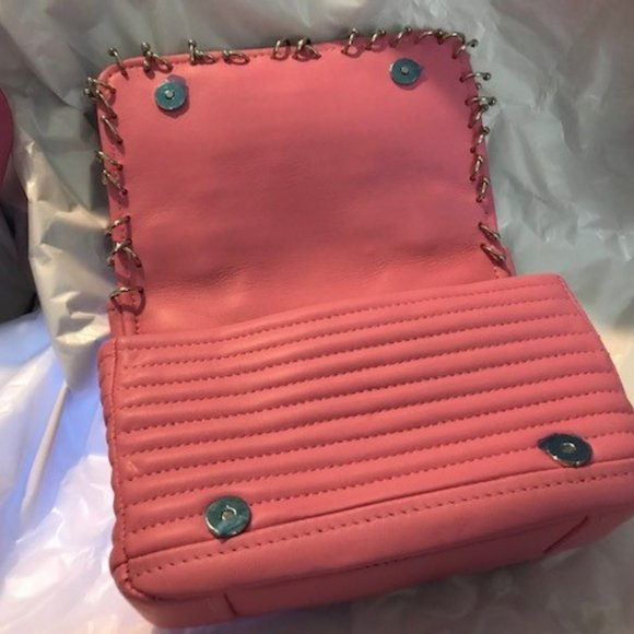 Moschino Couture Women's Leather Biker Bag - Fuchsia Pink w/ Piercings - Picture 9 of 16